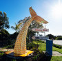 Waffling Whale tail at the resort entrance