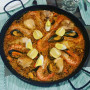 seafood and chicken paella