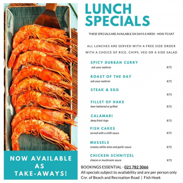 Lunch Specials available as Take-Aways from Barracudas Restaurant in ...