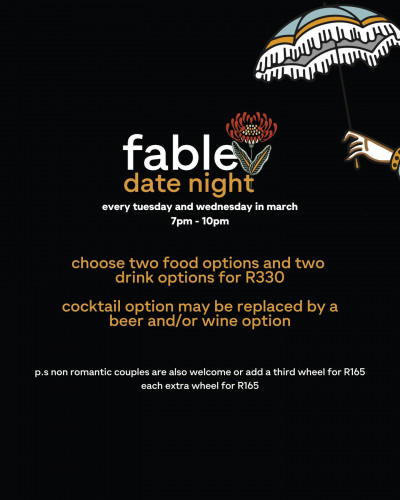 fable date night - tuesdays & wednesdays in march