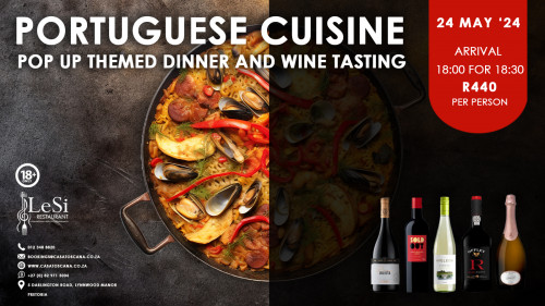 Portuguese Cuisine Pop Up Themed Dinner and Wine Tasting