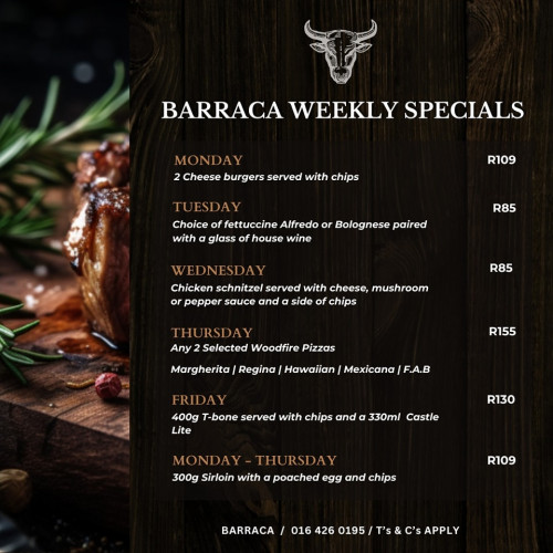 Barraca Weekly Specials