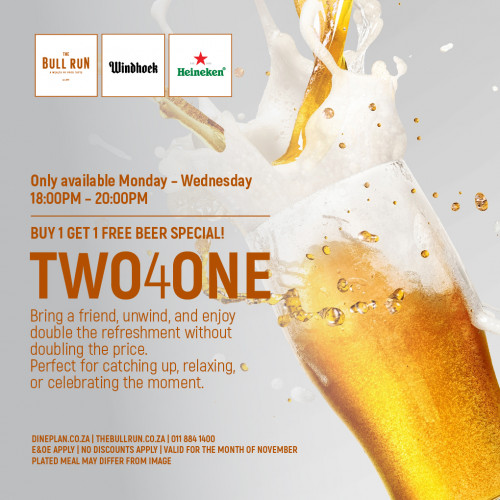 BUY 1 GET 1 FREE BEER SPECIAL - TWO4ONE