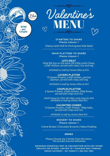 Valentines Day Menu