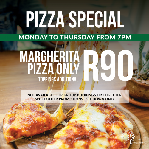 Weeknight Pizza Special - Margherita R90 from 7pm