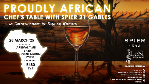 Proudly South African Chef's Table with Spier 21 Gables