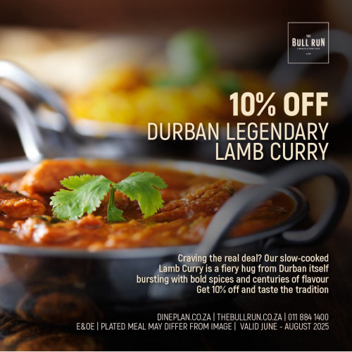 10% Durban Legendary Lamb Curry