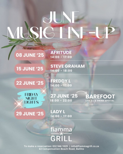 June Music Line up at Fiamma Grill