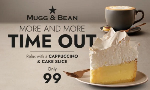 Enjoy an Easy Cappuccino & Cake Slice for ONLY R99!