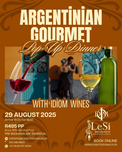 Argentinian Gourmet Pop-Up & Wine Evening – 29 August at LeSi!