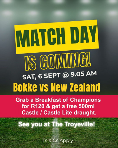 BOKKE VS NEW ZEALAND - BREAKFAST SPECIAL