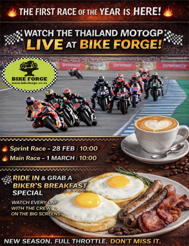 Watch the Thailand MotoGP LIVE at Bike Forge on the big screen 