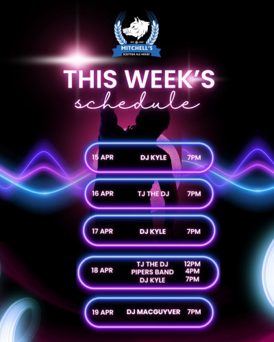 This Week's Schedule at Mitchells Ale House