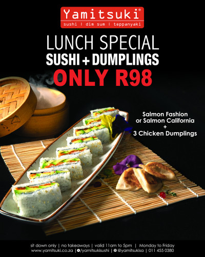 Sushi + Dim Sum Lunch Special - Only R155