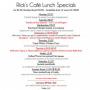 This Week's Specials at Rick's Cafe