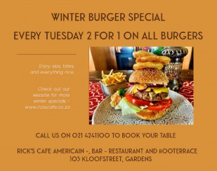 Winter Tuesday Burger Special