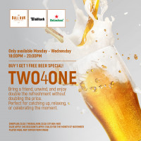 BUY 1 GET 1 FREE BEER SPECIAL - TWO4ONE