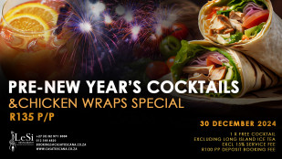 Pre-New Year's Cocktails & Chicken wrap special with Singing Waiters