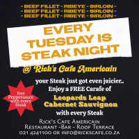 Steak Night - Tuesdays at Rick's Cafe