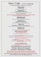 This Week's Specials at Rick's Cafe