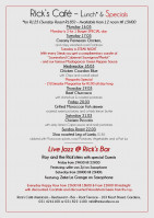 This Week's Specials at Rick's Cafe