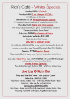 This Week's Specials at Rick's Cafe